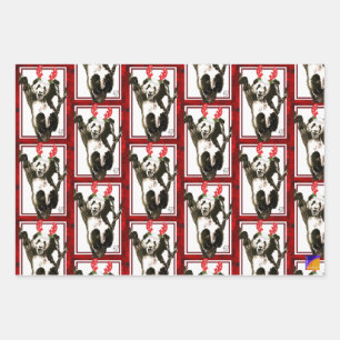 Cute Animals Christmas Gift Wrap Set Panda, Dogs