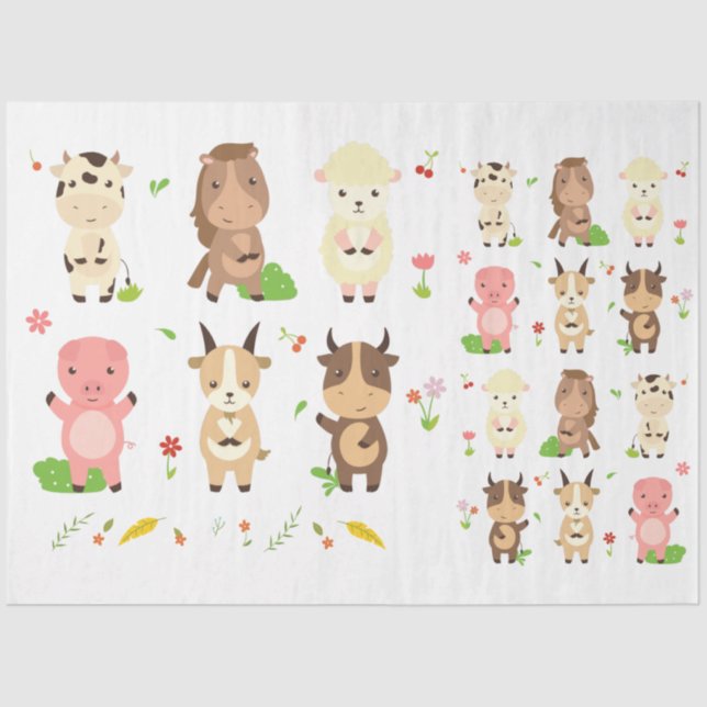 Cute Animals Collection 4 Decoupage Tissue Paper (Front)
