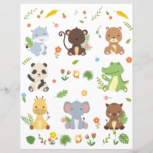 Cute Animals Collection 4 Scrapbooking Paper