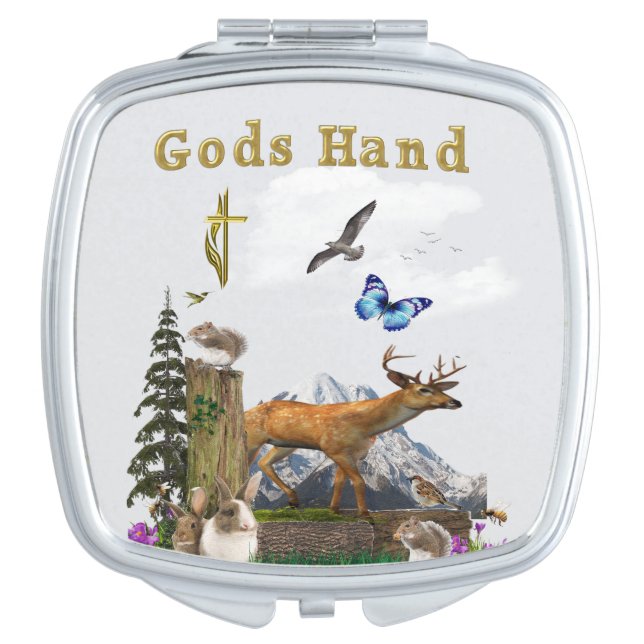 Cute animals compact mirror (Front)