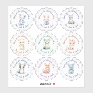 Cute Animals Custom Text Sticker