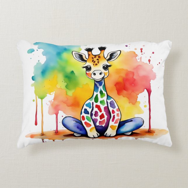 Cute animals doing yoga accent pillow (Front)