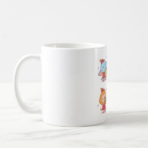 Cute Animals Elephant, Giraffe, Monkey and Lion Mu Coffee Mug