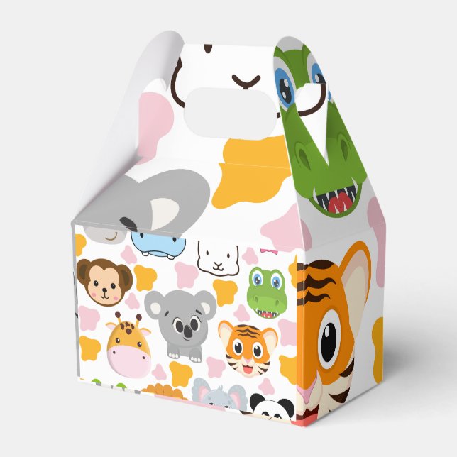 Cute Animals Face Favor Boxes (Front Side)