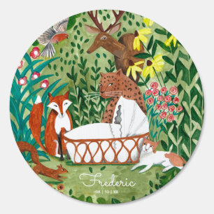 Cute Animals forest green New Born baby Garden Sign