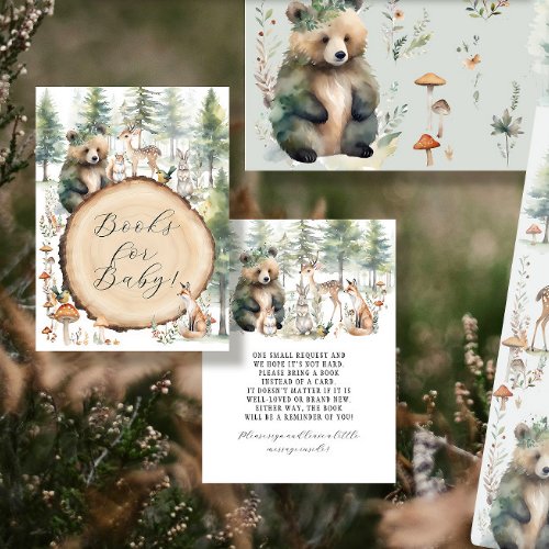 Cute Animals Forest Woodland Bear Books for Baby Enclosure Card