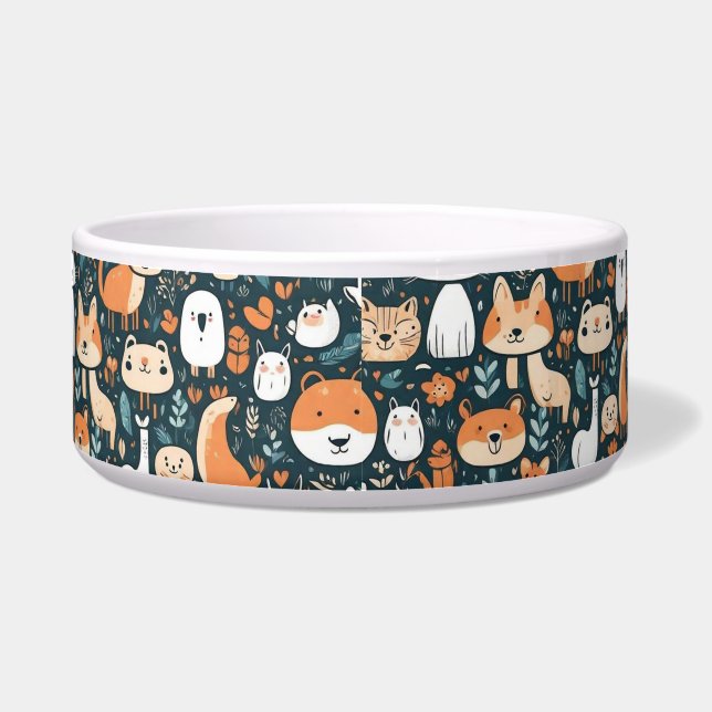 Cute animals fun design green decor bowl (Front)