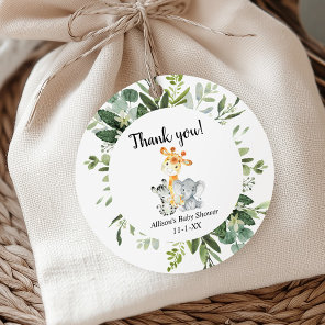 Cute animals gender neutral baby shower thank you favor tags