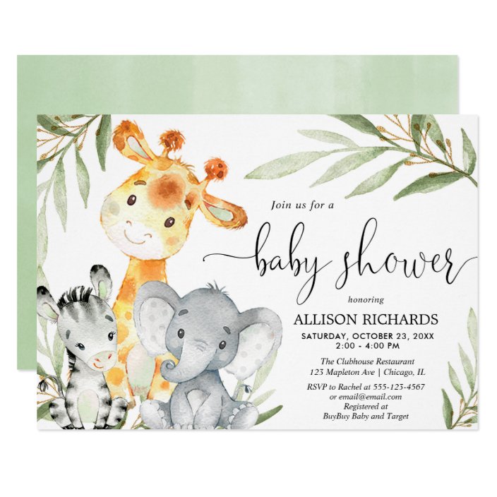 zazzle safari baby shower invitations