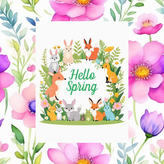 Cute animals, Hello Spring, Postcrossing