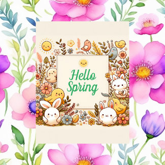 Cute animals, Hello Spring, Postcrossing