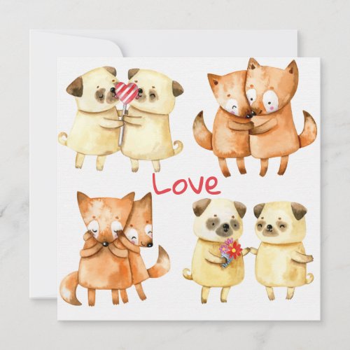 Cute Animals Holiday Card