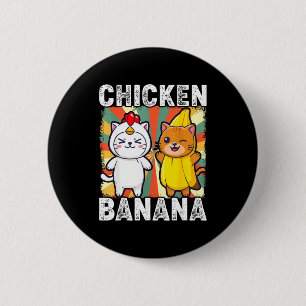Cute Animals In Chicken And Banana Costumes Kawaii Button