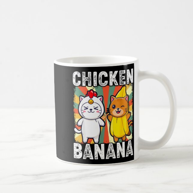 Cute Animals In Chicken And Banana Costumes Kawaii Coffee Mug (Right)