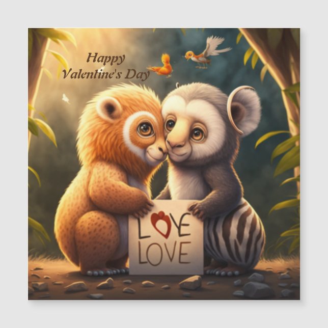 Cute animals  in love  card (Front)