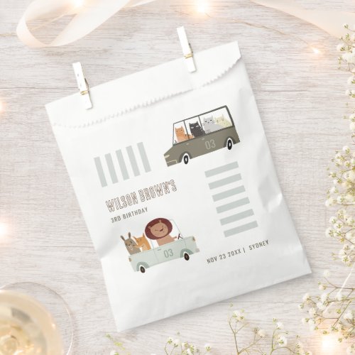 Cute Animals In the Car City Road Kids Birthday Favor Bag