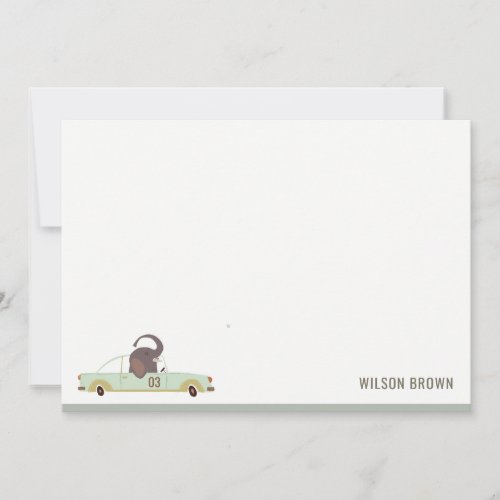 Cute Animals In the Car City Road Kids Birthday Note Card