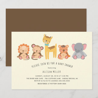 Cute Animals Jungle Baby Shower Invitation