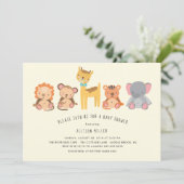Cute Animals Jungle Baby Shower Invitation (Standing Front)