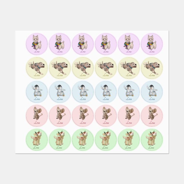 cute animals labels (Sheet)