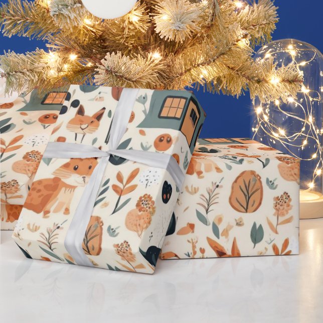 Cute animals lovely Wrapping Paper (Holidays)