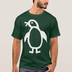 Cute Animals Minimal Penguin White Line Graphic T-Shirt