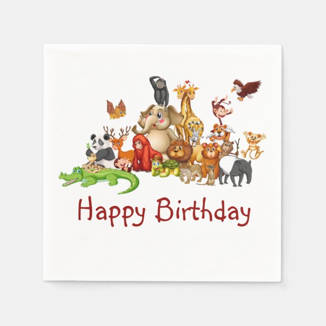 Cute animals napkins (Front)