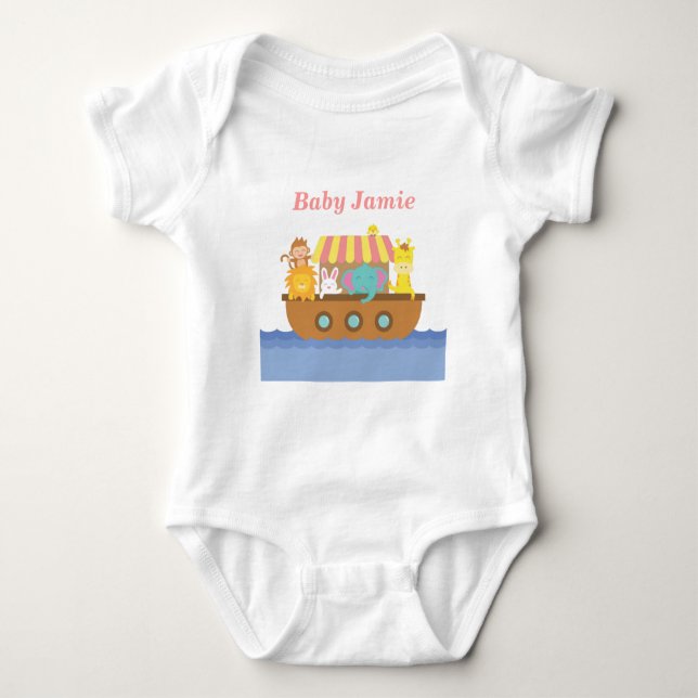Cute Animals, Noah's Ark, for babies Baby Bodysuit (Front)