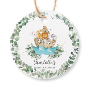 Cute Animals Noah's Ark Greenery Birthday Baby  Favor Tags