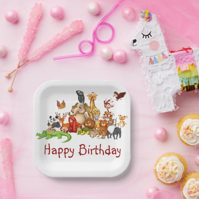 Cute animals paper plates (Party)