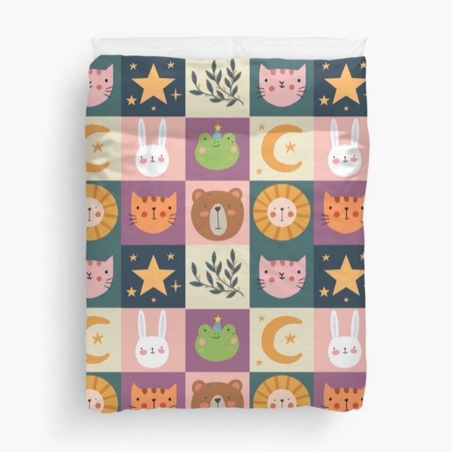 Cute Animals Patchwork Kids  Duvet Cover (Creator Uploaded)