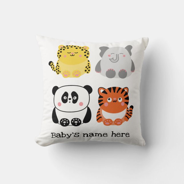 Cute animals personalized nursery cushion (Front)