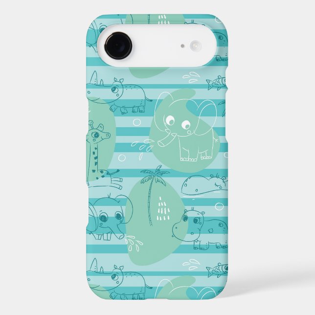 Cute animals playing with water 1 Case-Mate iPhone case (Back)