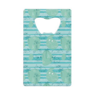 Cute animals playing with water 1 credit card bottle opener