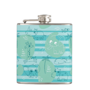Cute animals playing with water 1 flask