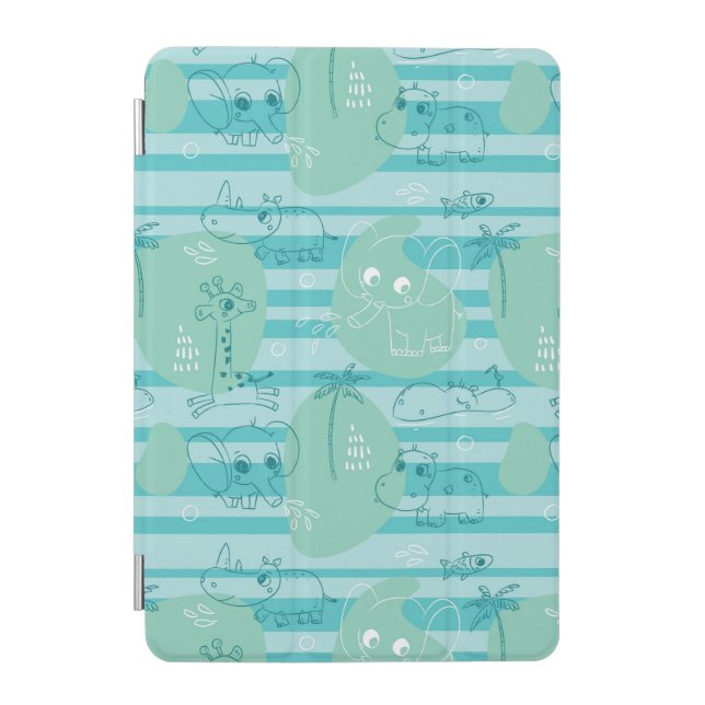 Cute animals playing with water 1 iPad mini cover (Front)