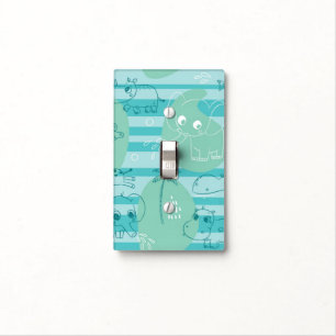 Cute animals playing with water 1 light switch cover