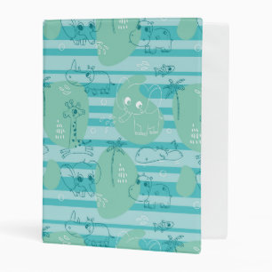Cute animals playing with water 1 mini binder