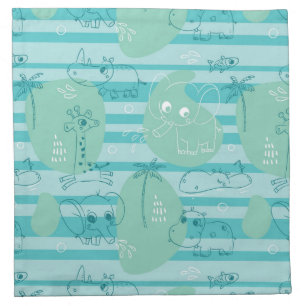 Cute animals playing with water 1 napkin