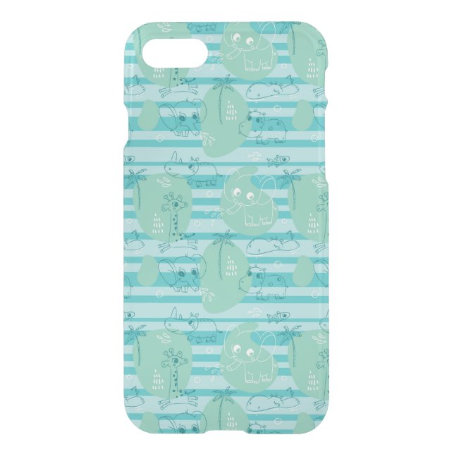 Cute animals playing with water 1 uncommon iPhone case (Back)