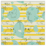 Cute animals playing with water 2 fabric