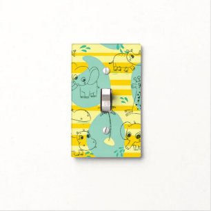 Cute animals playing with water 2 light switch cover