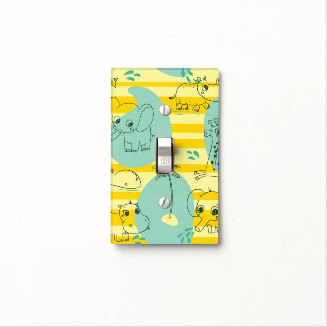 Cute animals playing with water 2 light switch cover (In Situ)