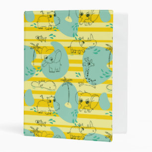 Cute animals playing with water 2 mini binder