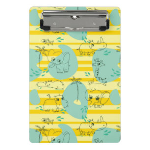 Cute animals playing with water 2 mini clipboard