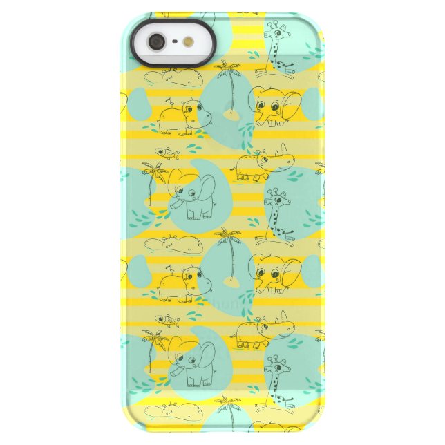 Cute animals playing with water 2 uncommon iPhone case (Back)