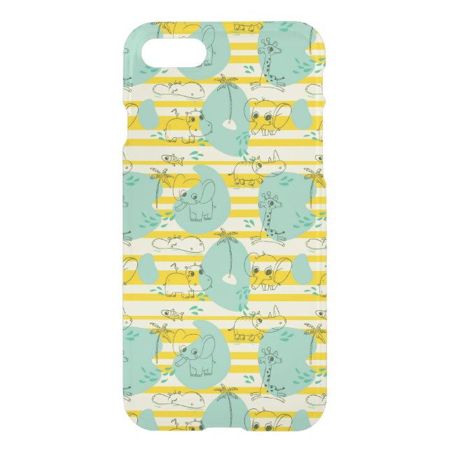 Cute animals playing with water 2 uncommon iPhone case (Back)