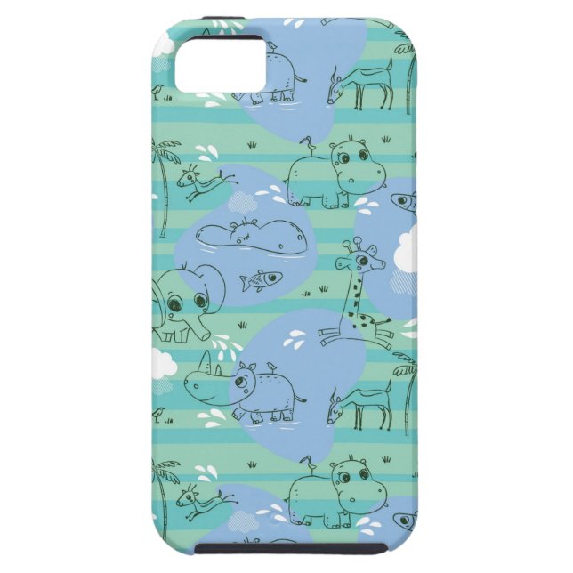 Cute animals playing with water 3 Case-Mate iPhone case (Back)
