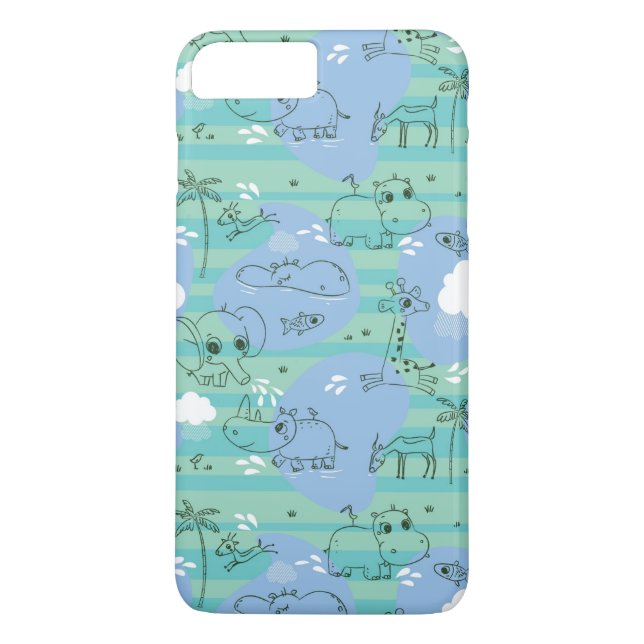 Cute animals playing with water 3 Case-Mate iPhone case (Back)