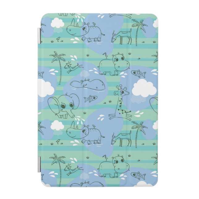 Cute animals playing with water 3 iPad mini cover (Front)